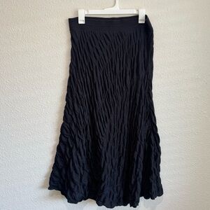 VTG J.Jill Womens Medium Black Scrunched Textured Maxi Dress Pull on Grunge